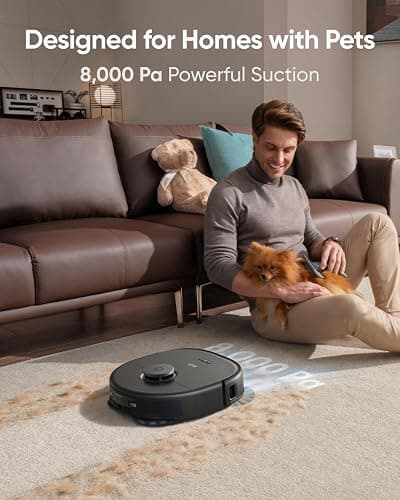 eufy X10 Pro Omni Robot Vacuum and Mop Combo, Incredible Suction, Dual Mops with 12 mm Auto-Lift and Carpet Detection, AI Obstacle Avoidance, Auto Mop Washing&Drying, Self-Emptying, Self-Refilling thumbnail 5