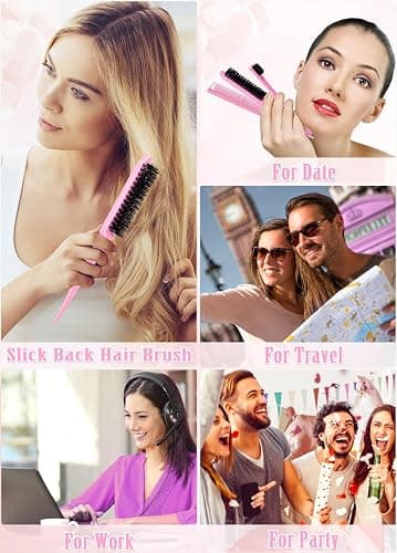 Hair Wax Stick & Slick Back Hair Brush – Frizz Control for Women & Kids, Non-Greasy & No Residue – Smooths Flyaways, Creates Sleek Ponytails & Buns – Styling Accessories & Teen Girl Gifts Trendy Stuff thumbnail 7