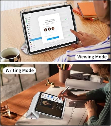 Piznernico Case for iPad 11th Generation A16 Chip 2025, Slim iPad 10th Generation Case 10.9-inch 2022, Trifold Stand, Protective Transparent Clear Back Cover with Pencil Holder, Brown Leopard thumbnail 7