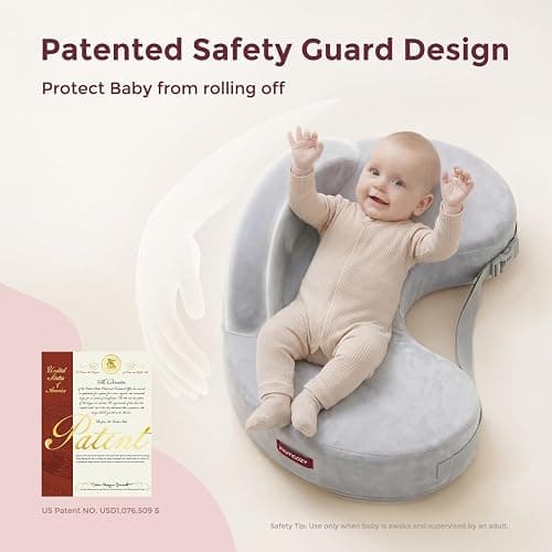 Momcozy Cozylite Nursing Pillow for Breastfeeding - Supportive Memory Foam | Innovative Safety Guard, Adjustable Waist Strap for All Body Types, 28% Wider Surface, Soft Removable Cover, Mom Comfort thumbnail 2
