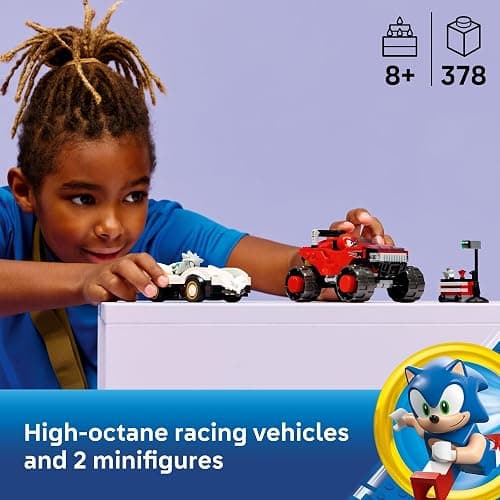 LEGO Sonic The Hedgehog Silver’s Car vs. Knuckles’ Monster Truck Building Toy for Boys & Girls - Racing Playset W/Silver & Knuckles Minifigures for Kids, Ages 8+ - Gift Idea for Birthdays - 77118 thumbnail 2