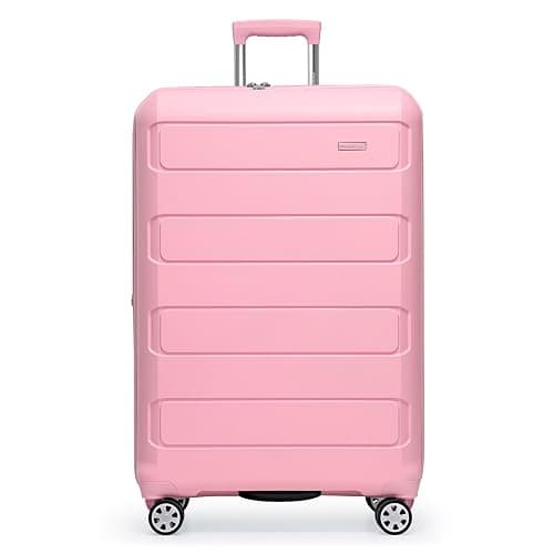 Traveler's Choice Pagosa Indestructible Hardshell Expandable Spinner Luggage, Pink, 26-Inch Medium thumbnail 3