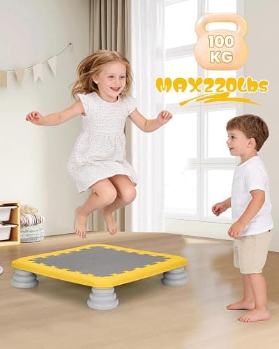 Kids Rebounder Bouncing Board, Mini Trampoline for Kids, 25 in Sensory Bouncing Board with Non-Slip Base, Rebound Jumping Board for Indoor Outdoor Play Autism Sensory Development Ideal Gift thumbnail 2
