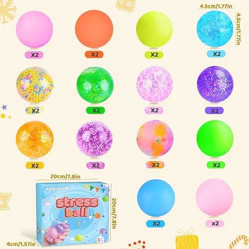 Stress Balls Set, Squishy Stress Ball, 28 Pack Squeeze Ball for Adults, Suqish Squishies Squeeze Balls for Adults Stress Relief, Anxiety Relief & Focus thumbnail 6