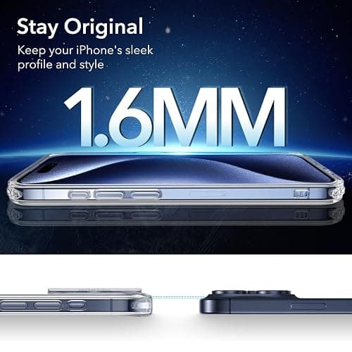 ESR for iPhone 15 Pro Case, Compatible with MagSafe, Military-Grade Protection, Yellowing Resistant, Scratch-Resistant Back, Magnetic Phone Case for iPhone 15 Pro, Classic Series, Clear thumbnail 9