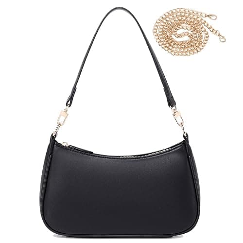 Shoulder Bag for Women Y2K Handbag PU Leather Classic Clutch Small Black 90s Purse - Image 1