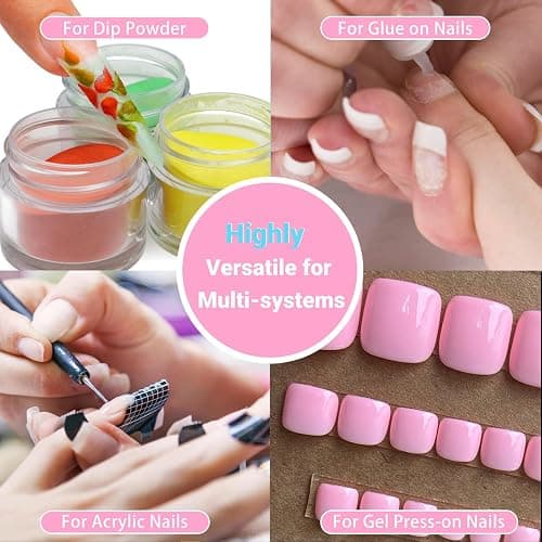 300Pcs Square Toe Nail Tips with Glue,SINOKAME 15 Sizes Wider Long Fake Toenails Matte No File Needed,Clear Press on Toenails Full Cover,Paintable Toe Extension Tips Soak off Home DIY thumbnail 9