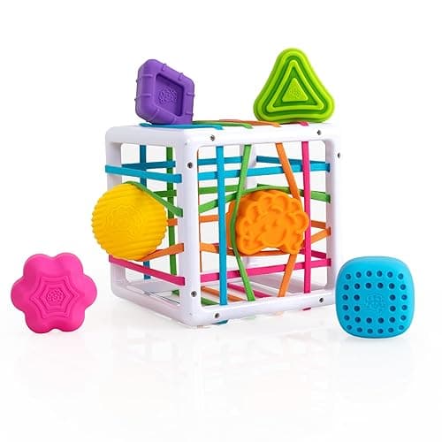Fat Brain Toys InnyBin Shape Learning Toys, Sensory Toys for Babies and Toddlers, Baby Toys Ages 10 Months+ - Shape Sorter