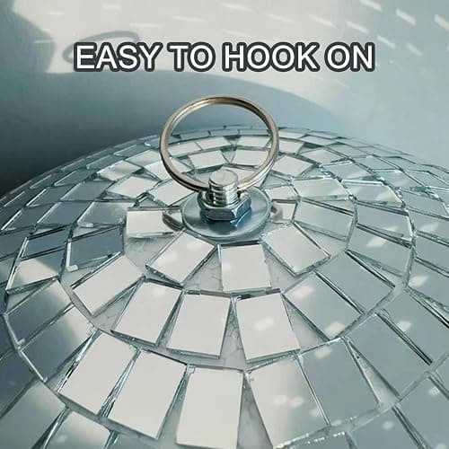 Alytimes Mirror Disco Ball - 8-Inch Cool and Fun Silver Hanging Party Disco Ball –Big Party Decorations, Party Design thumbnail 4