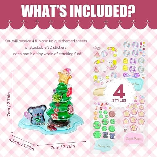 3D Fluffy Cartoon Resin Decorative Sticker Stackable Crystal Relief Stickers Homemade Paster Suitable for Party Birthday and Holiday Gifts Room Aesthetic Decoration and Daily DIY Creative Projects. thumbnail 3