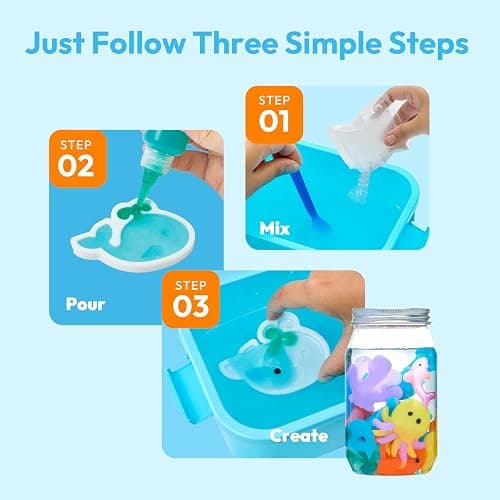 Klever Kits Glow-in-The-Dark Water Gel Kit, Magic Fairy Water Pets Toy Kit with 10 Gels(7 Glow-in-The-Dark Gels), 12 Molds, Preserving Bottle, DIY STEM Craft Kits, Arts and Crafts for Kids thumbnail 6