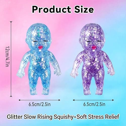 3PCS Squishies Glittery, Slow Rising Squishies, Desk Decor & Anxiety Relief | Soft Squeezable Fidget Toy, Ideal for Birthday Gifts, Party Favors, Easter Basket Stuffers thumbnail 3