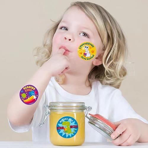 Reading Stickers for Kids, Motivational Book Stickers for Kindle 1.5inch Round 500pcs in 8 Designs, Incentive Reward Book Sticker for Adults, Teachers Supplies for Classroom thumbnail 2