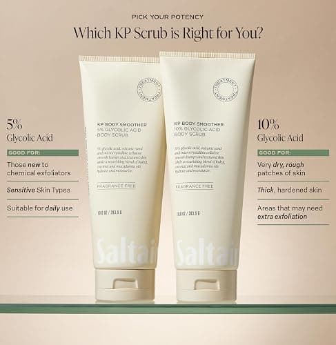 Saltair KP Body Scrub | Fragrance-Free 5% Glycolic Exfoliator | 10 oz | fruit Acid and physical exfoliants for rough-feeling areas and a smoother shower regimen thumbnail 3