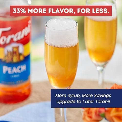 Torani Peach Syrup 1L with Pump Sweet Flavoring for Lemonades, Teas & Drinks thumbnail 4