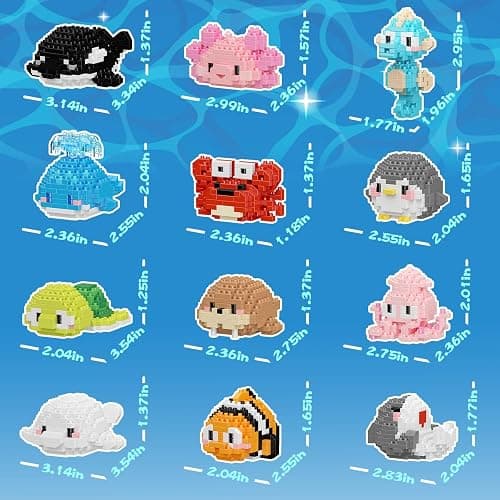 libergarden Micro Building Blocks Sets, 12 in 1 Cute Aniamls Series for Kids Birthday Party Favors, Mini Building Blocks, Micro Building Kit Toys, Building Blocks for Adults & Kids thumbnail 3