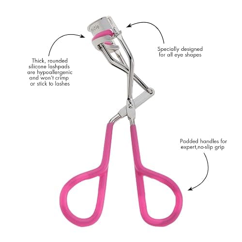 Tweezerman Neon Pink Comfort Grip Eyelash Curler - Makeup Eyelash Tool for All Eye Shapes thumbnail 4