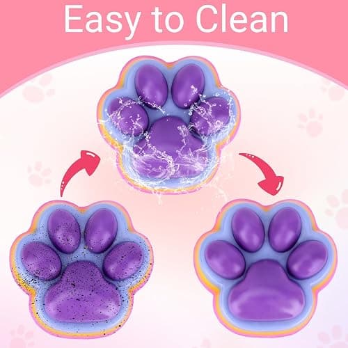 Big Taba Squishy Cat Paw Fidget Toy, Squishies Squeeze Toys for Girls 4-8, Ultra-Soft Sticky Sensory Toy Party Favors for Kids 8-12, Autism Stress Relief (Purple) thumbnail 6