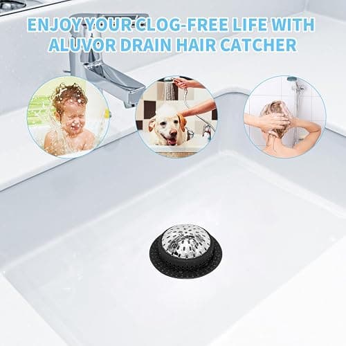 Aluvor Shower Drain Hair Catcher, Shower Drain Cover, Bathtub Drain Hair Catcher for Pop-Up & Regular Drains thumbnail 6