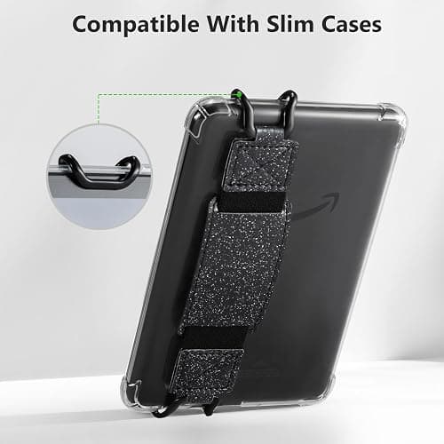 CoBak Secure Hand Strap for Kindle and Tablets - Versatile and Lightweight Finger Grip Holder for 6-7.5" Kindle/Kobo/Voyaga/Lenovo/Sony E-Book Tablet - High Elasticity, Blackstar-1 thumbnail 4