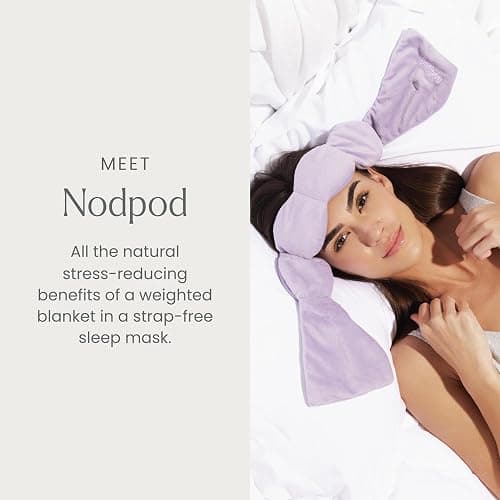 nodpod Patented Gentle Pressure Sleep Mask, Weighted Eye Mask | Patented Light Blocking Design for Sleeping, Travel & Relaxation, Bead Filled, Machine Washable, BPA-Free, Wisteria thumbnail 2