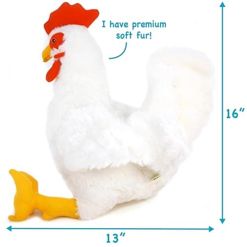 TigerHart Ruckford the Rooster | 18 Inch Large Chicken Stuffed Animal Plush Rooster Toys thumbnail 2