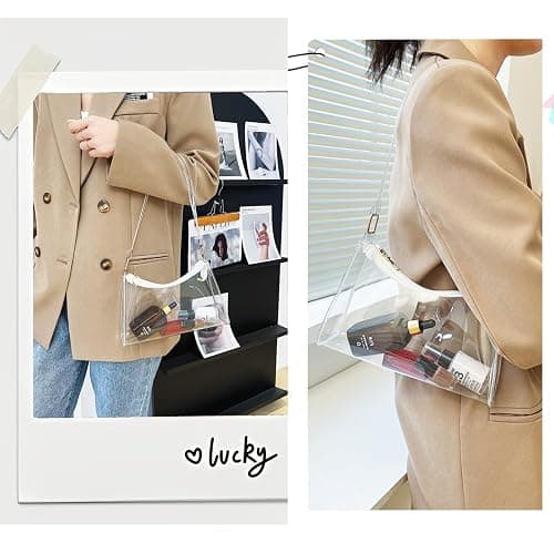 Ginogento Stadium Approved Bags for Women -Shoulder Bags PVC Purse, Concert Bag thumbnail 5