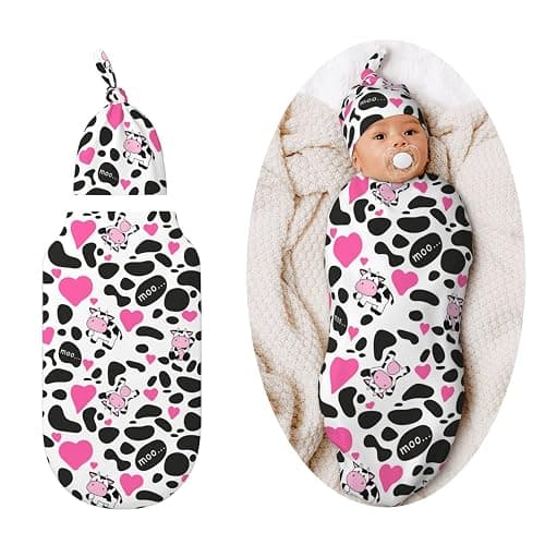 Cute Cow Swaddle Blankets Soft Receiving Blanket Baby Swaddle Wrap for Baby Girls Boys - Image 1