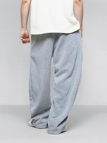 LuminBlaze Men’s Baggy Sweatpants with Elastic Drawstring Waist, Breathable Wide-Leg Casual Loose Cotton Joggers Deep Pockets thumbnail 4
