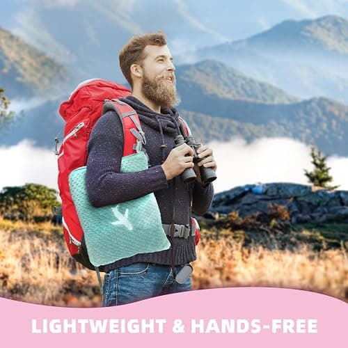 Nenolix 3 in 1 Travel Blanket Pillow Set - 350 GSM Thick Travel Blanket Airplane Compact with Bag, Soft Bag with a Pocket, Inflatable Travel Pillow for Camping & Car Trip(Mint Green) thumbnail 4