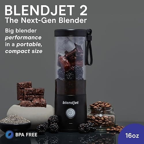 BlendJet 2 Portable Blender for Smoothies & Shakes - 16oz BlendJet Cordless Personal & Small Blender, USB-C Rechargeable & Self Cleaning - (Black) thumbnail 2