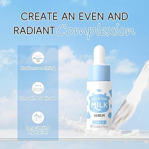 Milk Skincare Set Girls Gifts - 8Pcs Milk Skin Care Sets & Kits for Teens - Skin Care Kit for Women Kids Teenage Girls with Cleanser, Toner, Eye Cream, Serum, Sunscreen, Face Cream, Scrub, Bag thumbnail 4