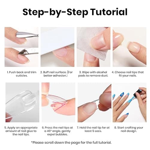 Beetles Press On Nail Glue Quick-Drying 10ml Super Strong Nail Glue, Brush on Glue for Acrylic & Fake Nails, No Uv Light Needed, Long Lasting Summer Nails, DIY Home Manicure thumbnail 7