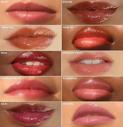 Saltair Hydrating Lip Oil Balm, Clear and Tinted Lip Gloss, Everyday Shades 5-Pack. Moisturizing Vegan Conditioning for Dry Cracked Lips with Glossy High-Shine Finish. Coconut Vanilla Flavor thumbnail 5