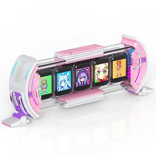 Divoom Times Gate - Cute Gaming Digital Clock with Smart App-Controlled, Support Weather Forecast, Stock Market/Exchange Rate, Social Media, Pixel Art Display for Gamers & Home Office Decor (Pink) - Image 1