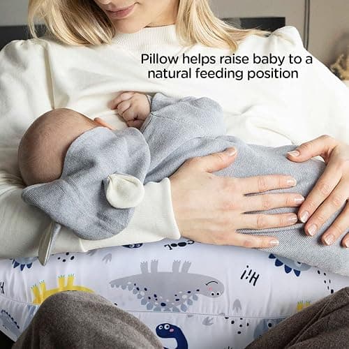 Plushii Nursing Pillow for Breastfeeding, Soft and Supportive Breastfeeding Pillow for Mom and Baby, Cute Feeding Pillow with Removable Cover for 0–12 Months, Dinosaurs World thumbnail 5