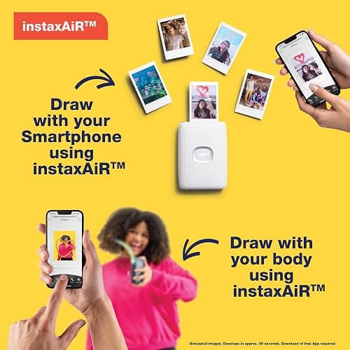 Fujifilm Instax Mini Link 2 Smartphone Photo Printer, Wireless, Portable, and Lightweight Instant Film Printer, Bluetooth, Compatible on iPhone IOS or Android Devices - Clay White (Renewed) thumbnail 3