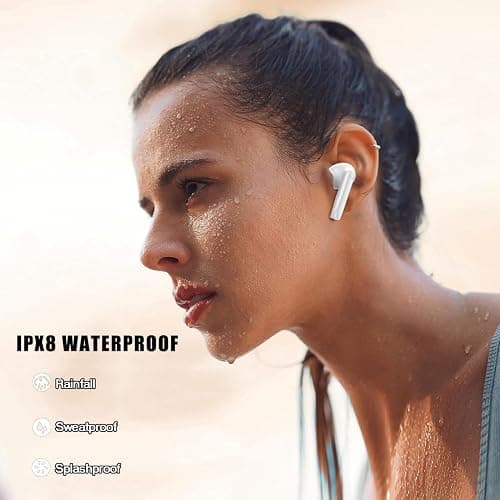 Ecouteurs Bluetooth sans Fil, Intra-Auriculaires Oreillette Bluetooth 5.3 avec 4 ENC Réduction Antibruit Mic, 50H Hi-FI Son Stéréo Casque, IPX7 Étanche Contrôle Tactile Écouteurs pour iPhone Android thumbnail 6