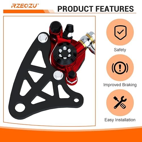 RZEOZU Mini Bike Hydraulic Brake Kit with Rear Caliper Mount Bracket Adapter Compatible with Monster Mega Moto 80cc 105cc MMB80 MMB105 Minibike GMB100 Coleman RB100 Powersports Parts thumbnail 5