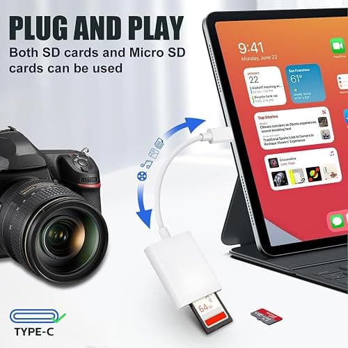 USB C SD Card Reader, Type C SD Card Reader, Supports SD and MicroSD Memory Card Adapters for iPhone 15 16/iPad/MacBook/Mac, Trail Camera Viewer Plug and Play -2 Slots thumbnail 4