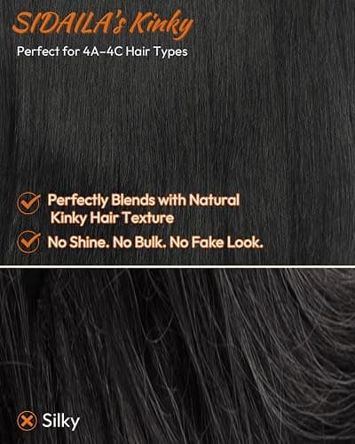 SIDAILA 5PCS Yaki Straight Clip in Hair Extensions 14 Inch Natural Black 1B | Handmade Double Weft Clip Ins for Black Women, Soft Yaki Texture, Full Volume, Lightweight & Easy Blend thumbnail 5