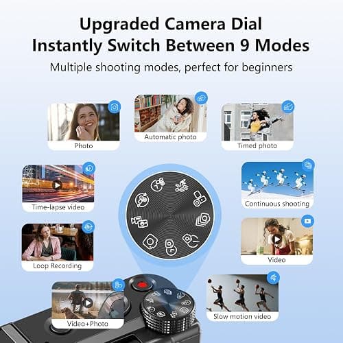 8K Digital Camera with 88MP & 3" 180° Flip Screen - 18X Zoom Auto Focus Vlogging Camera for YouTube/Photography, Includes 32GB SD Card & 2 Batteries (Gunmetal) thumbnail 7