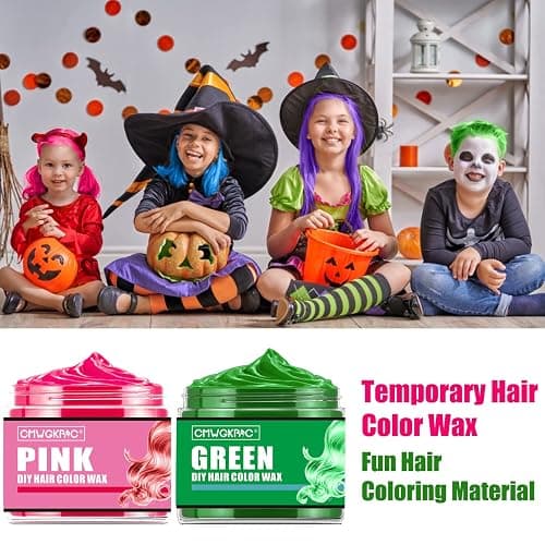 4 Colors Temporary Hair Color for Kids Women Men,Green Blue Purple Pink Hair Dye Color Wax,Gifts for Teens Boys Girls,Gifts for Kids,Temporary Hair Dye Hair Color Wax for Party,Halloween,Cosplay thumbnail 3