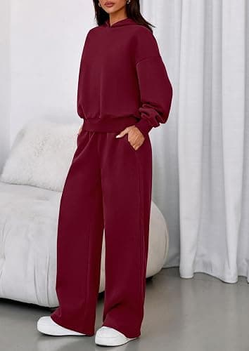 PRETTYGARDEN Womens Sweatsuits 2 Piece Set 2026 Casual Winter Long Sleeve Hoodie Loose Wide Leg Sweatpants Fall Tracksuit thumbnail 3
