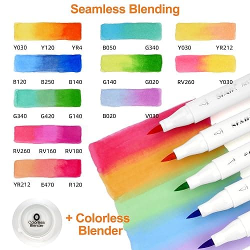 SFAIH Alcohol Markers Brush Tip & Chisel Tip - 72 Colors Double Tipped Art Markers for Adult Coloring Books Illustration, Gifts for Artist Adult - Refillable Alcohol-based Ink thumbnail 8