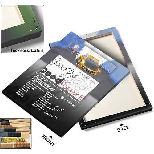 Juice WRLD Canvas Wall Art Goodbye & Good Riddance 5-Year Anniversary Special Edition Rap Album Cover Poster, Exclusive Music Prints for Bedroom Game Room Living Room Bar Studio, Framed 11x14inch thumbnail 5