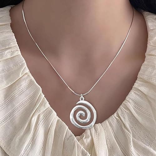 WOFALO store 2 PCS Spiral Gold and Silver Swirl Necklace - Boho Choker Necklace Style Accessory Summer Jewelry for Women thumbnail 3