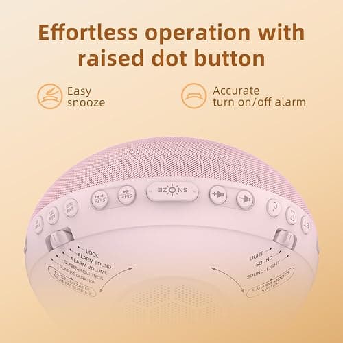 Odokee Sunrise Alarm Clock White Noise Machine: Natural Wake Up Light - Dimmable Clock with Bluetooth Speaker for Bedroom - 25 Sleep Sounds for Baby Adults Kids Sakura Pink thumbnail 7