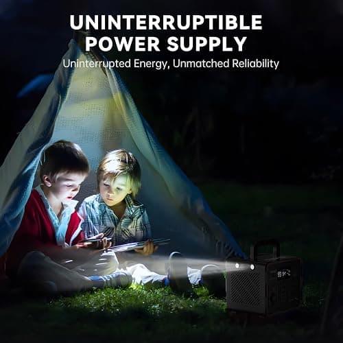 300W Portable Power Station, Solar Generator 259Wh, 70,000mAh LiFePO4 Battery with 65W USB-C PD&Pure Sine Wave AC, Solar Charging for Camping,Home Backup,Emergency Power(SOS Light & LCD Display) thumbnail 9