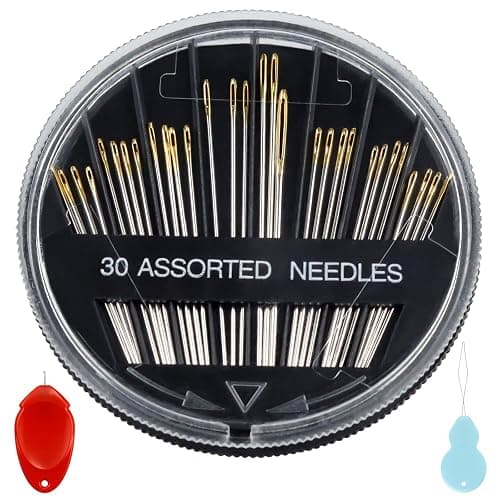FIVEIZERO 30-Count Steel Needles for Hand Sewing, 6 Sizes Large Eye Embroidery and Hand Quilting Needles Kit with Threaders for Art & Craft Projects thumbnail 7